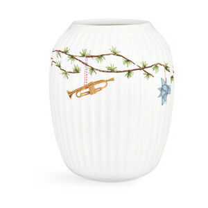 Hammershøi Christmas Vase H21 cm weiss mit dekoration Kähler