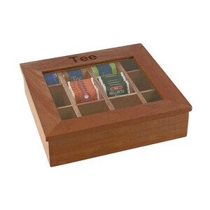Teebox mit 12 Kammern Holz 30 x 28 cm, Höhe 9 cm Assheuer & Pott
