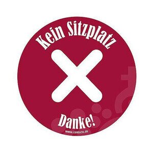 Schild Kein Sitzplatz selbstklebend 10 cm Contacto