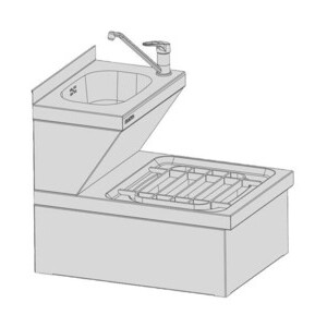 Handwasch-Ausguss-Kombination HAU-PW 5x7 m. Revisionsblende B.PRO