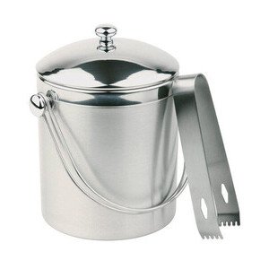 Eiseimer-Set mit Eiszange 1 ltr. 13 cm, H: 15 cm 18/8 Edelstahl Assheuer & Pott