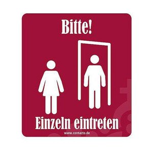 Schild Einzeln eintreten 5 St. selbstklebend 12 cm Contacto