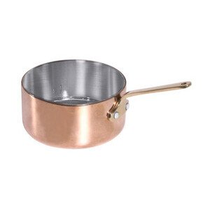 Stielkasserolle 9 cm flach aus Kupfer/Edelstahl Contacto