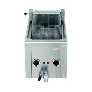 Elektro-Fritteuse 6lt, mit Ablasshahn  230V / 3,2kW Cookmax black