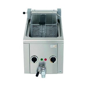 Elektro-Fritteuse 6lt, mit Ablasshahn  230V / 3,2kW Cookmax black