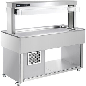 Büfett-Insel gekühlte Platte 2144 mm GN 6/1 Cookmax silver