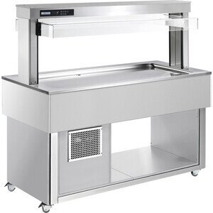 Büfett-Insel gekühlte Platte 2144 mm GN 6/1 Cookmax silver