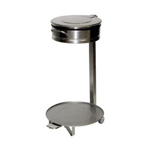 Müllsackwagen Edelstahl 
mit Fußpedal und Hubdeckel Cookmax black