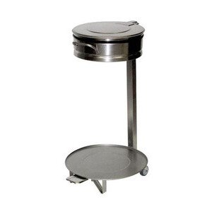Müllsackwagen Edelstahl 
mit Fußpedal und Hubdeckel Cookmax black
