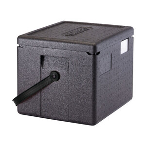 Wärmebox Top-Lader GN 1/2 H.200 mm mit schwarzem Henkel Cookmax silver