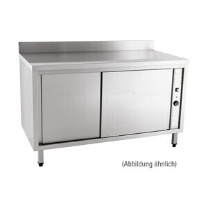 Wärmeschrank 1800 x 700 x 850 mm 10cm Aufkantung m. Türen Cookmax orange