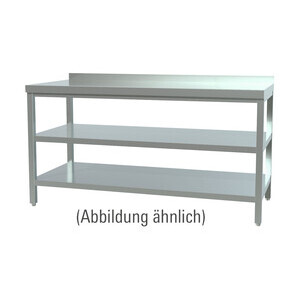 Arbeitstisch m. Böden 1900x600x850 mm 5cm Aufkantung Cookmax black