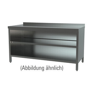 Arbeitsschrank offen 1400 x 700 x 850 mm 5cm Aufkantung Cookmax black