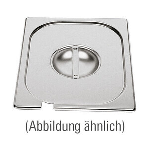 Deckel GN 1/4 Edelstahl mit Löffelausschnitt Cookmax black