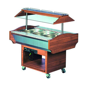 Buffet-Insel, Bain-Marie-Wanne, 3 GN 1/1  119,0 x 90,0 x 87,0/132,0 230 V / 1,613 Cookmax orange