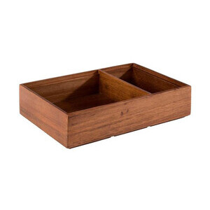 Holzbox 2 Fächer Akazienholz WOODY 22,5x22,5cm H.5,5cm Assheuer & Pott