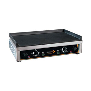 Elektro-Grillplatte glatt 
72,0 x 52,0 x 21,0  230 V / 2,5+2,5 kW Cookmax orange