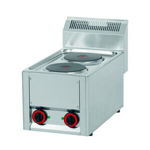 Elektroherd 2 Platten 330x600x290mm   
400V / 4kW Cookmax black