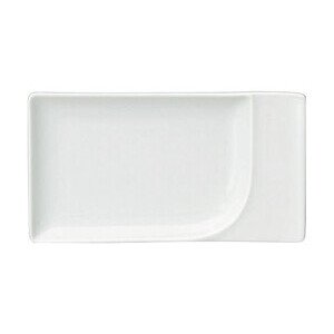 Platte rechteckig Fahne 20 x 11 cm Fine Dining Form 900 weiss Schönwald
