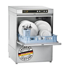 Geschirrspüler 400V/230V  m. Ablaufpumpe und Spülmitteldosierer Cookmax black