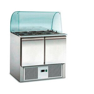 Saladette GN 1/1, 2 Türen Toppingbereich  900 x 700 x 870/1300 230 V / 0,23 kW Cookmax orange