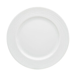 Strukturteller flach 28 cm breite Fahne Maitre weiss Bauscher