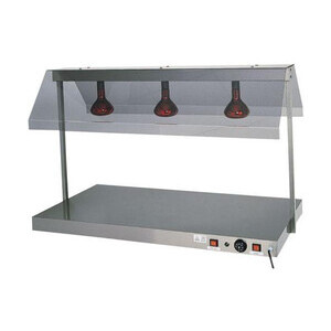 Warmhalteplatte mit 3 Infrarotlampen 
127 x 68 x 80 cm 230 V / 1,350 kW Cookmax black
