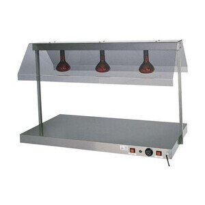 Warmhalteplatte mit 3 Infrarotlampen 
127 x 68 x 80 cm 230 V / 1,350 kW Cookmax black