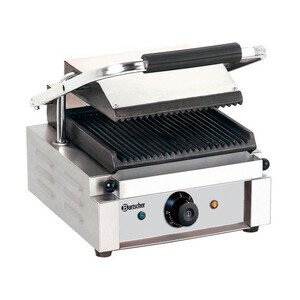 Elektro Kontaktgrill Grillplatten gerillt Bartscher