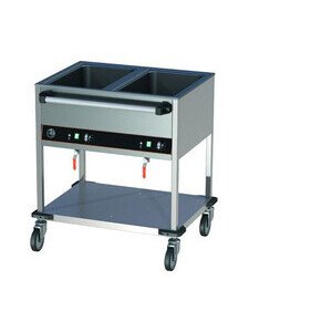 Bain-Marie Wagen für 2 GN 1/1, h=200mm Cookmax black