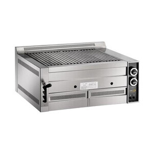Gas-Lavasteingrill, 6 Brenner 
81 x 70 x 33 cm  17 kW Cookmax black