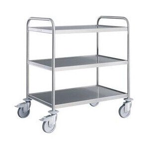 Servierwagen mit 3 Böden 
800x500mm verschweißt Cookmax black