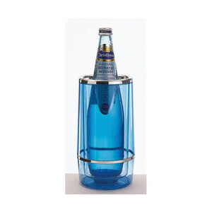 Flaschenkühler blau transparent 12 cm, H: 23 cm Assheuer & Pott