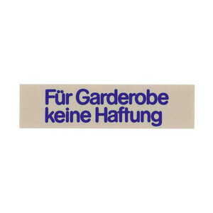 Wortschild FÜR GARDEROBE Contacto