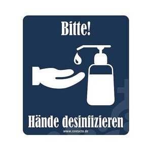 Schild Hände desinfizieren je Gr. 5 St. selbstklebend 9 cm und 12 cm Contacto