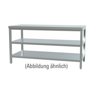 Arbeitstisch m. Böden 800x700x850 mm ohne Aufkantung Cookmax black