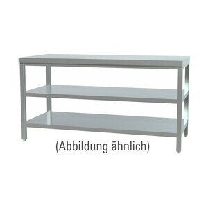 Arbeitstisch m. Böden 800x700x850 mm ohne Aufkantung Cookmax black
