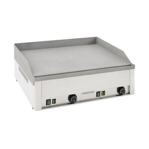 Elektro-Grillplatte,1/2 glatt/gerillt
66 x 54 x 22 cm  400V / 6,0kW Cookmax black