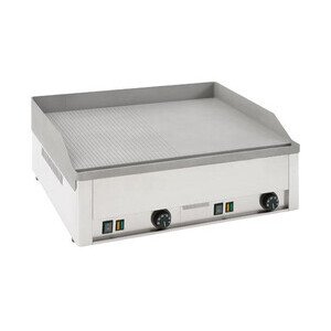 Elektro-Grillplatte,1/2 glatt/gerillt
66 x 54 x 22 cm  400V / 6,0kW Cookmax black