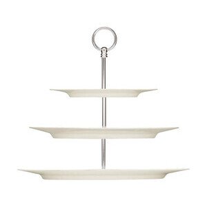 Etagere komplett 3fach mit Tellern rund Purity weiss Bauscher