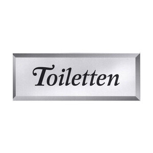 Schild TOILETTEN mit Pfeil Contacto