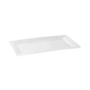 Platte flach rechteckig"Carrè" 40,5 x 22,5cm  Porzellan weiss 