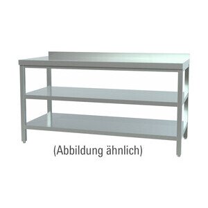 Arbeitstisch m. Böden 1900x700x850 mm 5cm Aufkantung Cookmax black