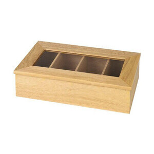 Teebox 35,5 x 27,5 cm H. 9 cm Holzbox mit Sichtfenster Assheuer & Pott