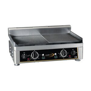 Elektro-Grillplatte glatt/gerillt Cookmax orange