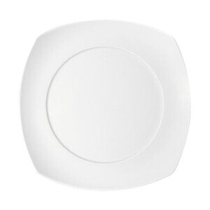 Teller flach 27cm coup viereck m.Spieg. Options weiss Bauscher