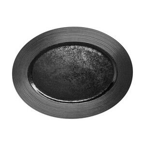Platte oval 36x27cm Fusion Edge schwarz karbon RAK