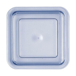 Deckel transparent-blau hoch 125x125 Kunststoff-Deckel Bauscher