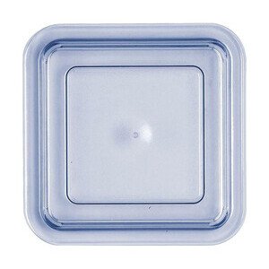 Deckel transparent-blau hoch 125x125 Kunststoff-Deckel Bauscher