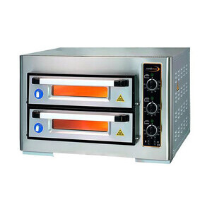 Pizzaofen 2 Backk., 8 Pizzen Ø 25 cm  80,0 x 77,0 x 50,0 400 V / 6,0 kW Cookmax orange